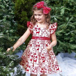 Deer Girl Christmas Girl Outfit Clothes Dress